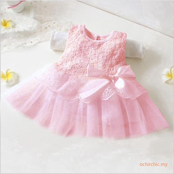 Barnflickor Prinsessa Klänning Baby Fest Spets Tulle Tutu Yellow