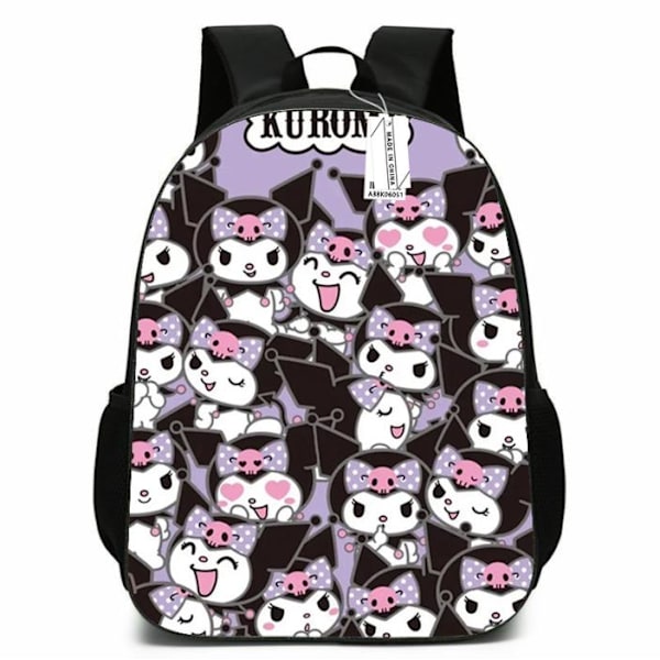 Tegneserie Kuromi Ryggsekk for Barn Gutter Jenter Reisesekk Skoleveske for Studenter A 30*15*40cm
