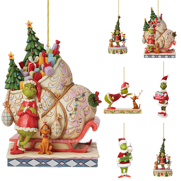 Joulupallo Grinch Koristeet Puuhun Ripustettava Hahmo Riipus Koriste B