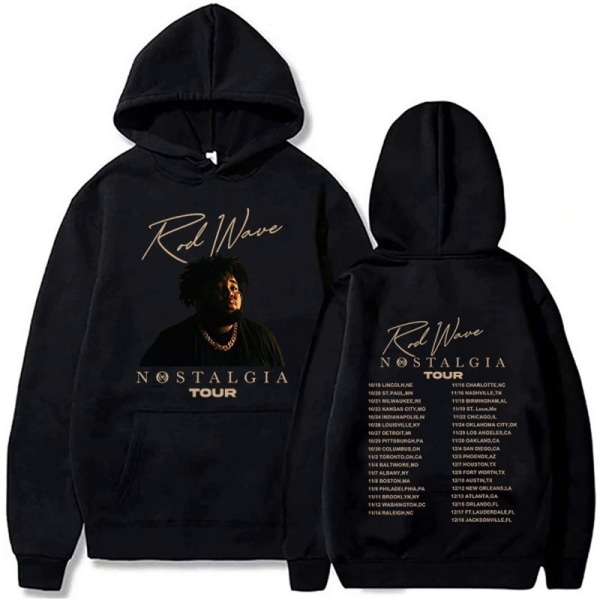 Rod Wave Nostalgia Hip Hop Musik Hoodie Herr Dam Sweatshirt Pullover Tröja Casual Toppar XL