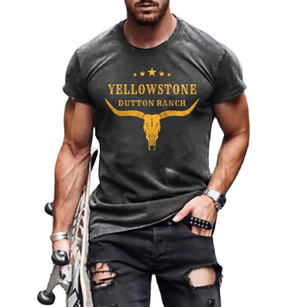 Herr Gym Träning Tank Top Tryckt T-shirt Stringer Fitness Kortärmad T-shirt Grey M