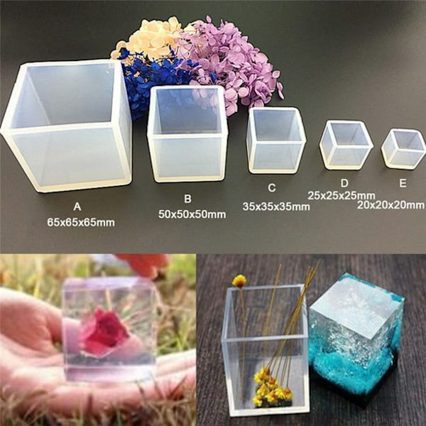 Kub Resin Form Ornament Resin Kristall Fyrkantig Form Användbar 20*20*20mm