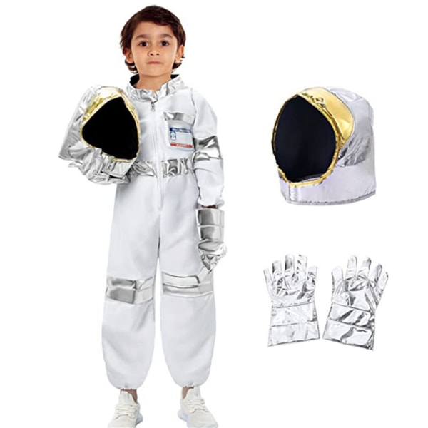 Barn Pojke Astronaut Kostym Cosplay Jumpsuit Party Fancy Outfit Set Halloween M