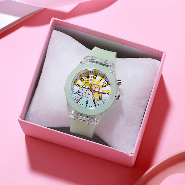 Barnens Färgglada Luminous Armbandsur Cartoon Elektronisk Klocka green