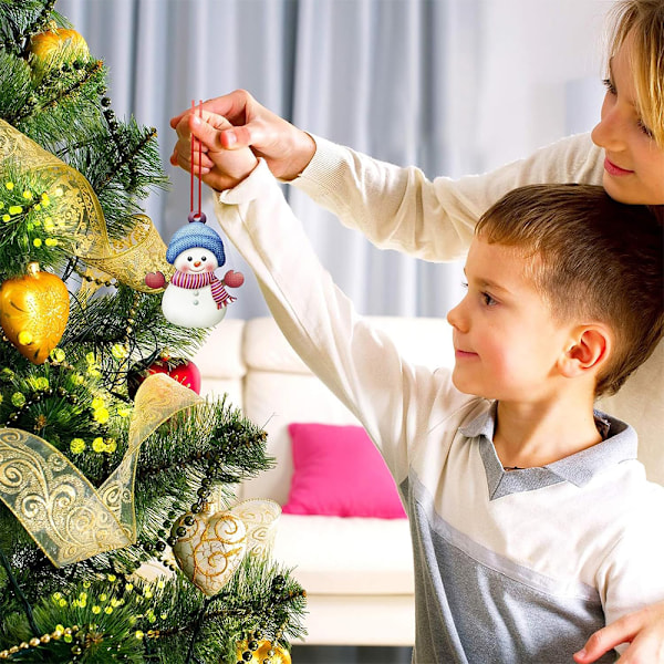 Personliga Julgranspynt 2024, Set med 7, Snögubbepynt för Julgran 7PCS
