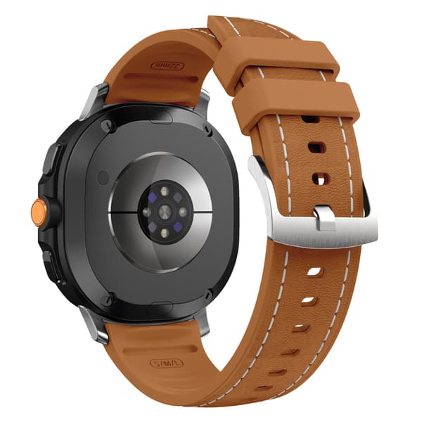 Silikonläderrem för Samsung Watch 9 40/44mm Light Brown