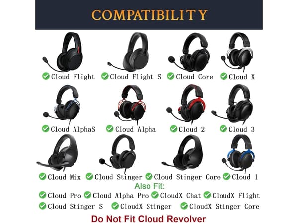 Hörlurskuddar för Hyperx Cloud 1/2/pro/core/alpha/alpha S/flight/stinger/mix/cloudx/cloudx Chat Preto
