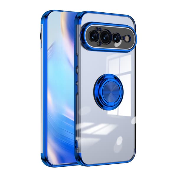 Beskyttende galvaniseringsdeksel til Google Pixel 11 Pro XL med ring Blue