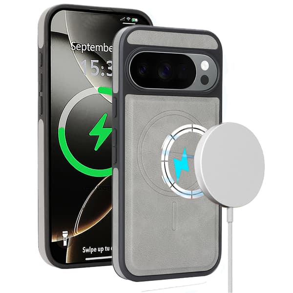 Magnetiskt läderfodral för Google Pixel 11 Pro XL Gray