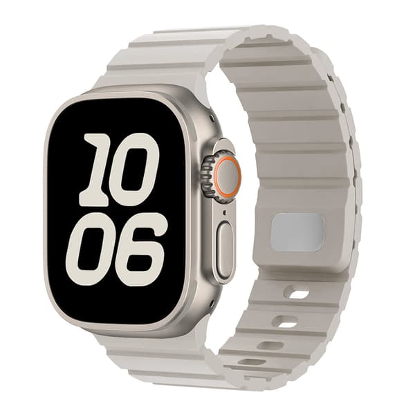 Magnetisk silikonrem til Apple Watch Series 12 42mm Starlight