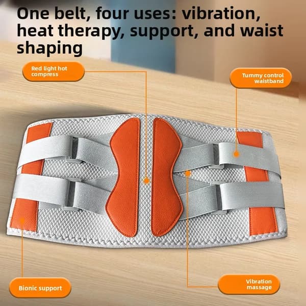 Uppvärmd midjebälte, varm kompress midjemassager Gray