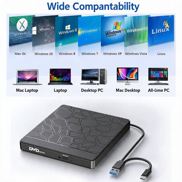 DVD-tallennin/ulkoinen optinen asema USB 3.0