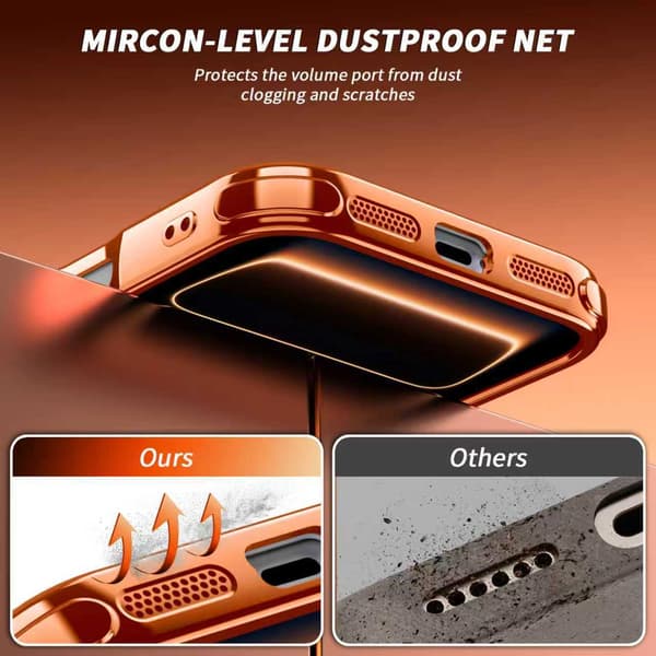 Kotelo iPhone 18 Prolle magneettisella jalustalla, linssikalvolla ja pölysuojalla Silver