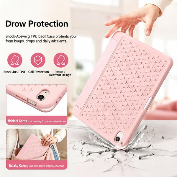 Fodral för 9,7 tums iPad (5:e/6:e generationen) Bikakevärmeavledning Pink