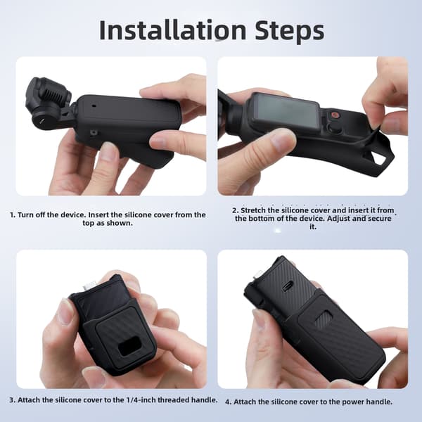 Sæt med 6 beskyttende silikonecovers til DJI Osmo Pocket 4 Starlight