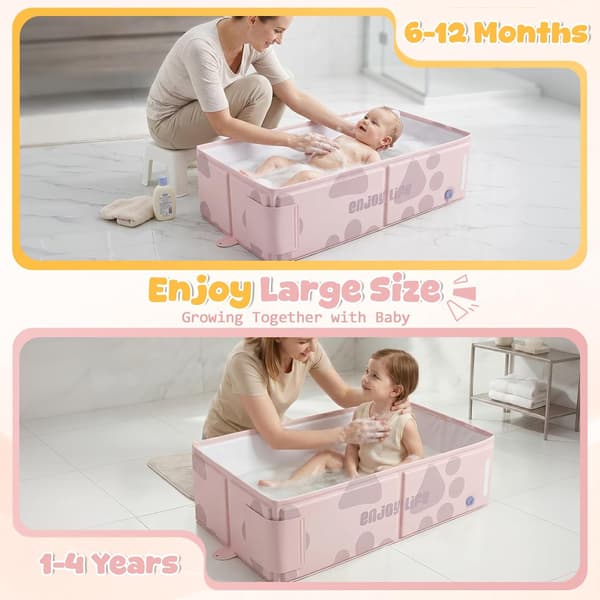 Sammenklappelig pool 76X40X21cm, babypool til hunde Pink