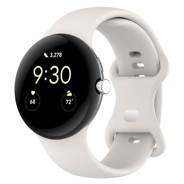 Silikone armbånd til Google Pixel Watch 5 45mm Ivory white