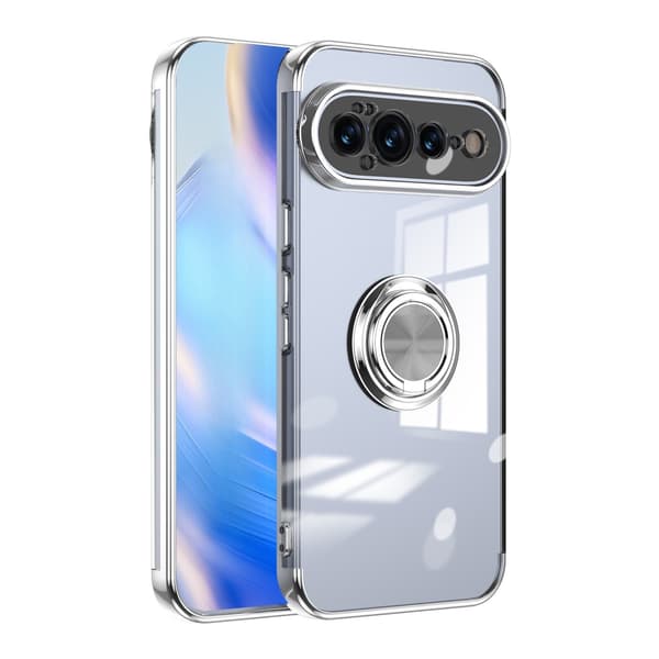 Skyddande galvaniseringsfodral för Google Pixel 11 med ring Silver