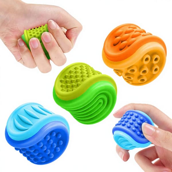 Sensoriske leker silikonballer 3 stk