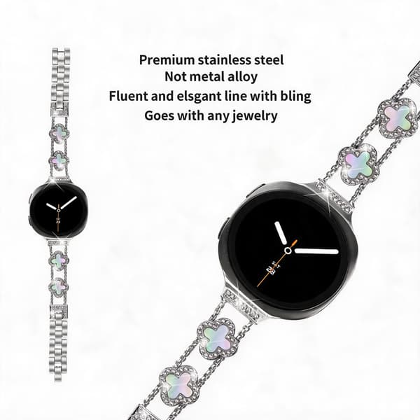 Damearmbånd til Samsung Galaxy Watch 9 (40/44 mm), elegant og holdbart Silver