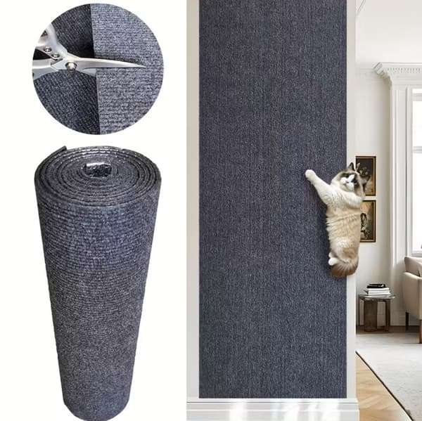 Selvklebende klorematte for katter, sofaprotektor, ruller 30x100cm, kan kuttes til vegger/hjørner/møbler Dark gray