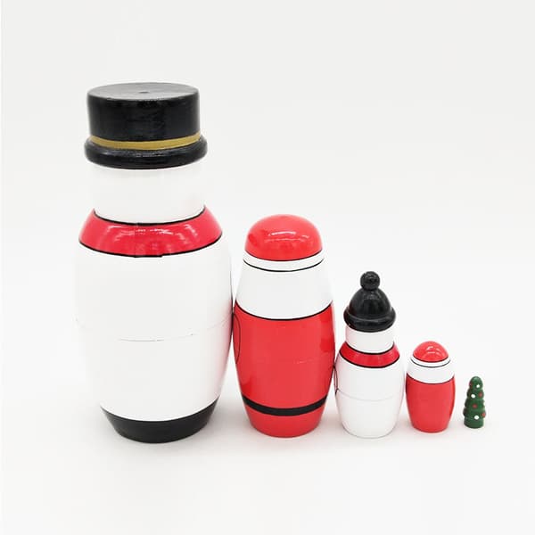 Ryska staplade trädockor Matryoshka-dockor Nesting Set 5 delar Handgjorda leksaker