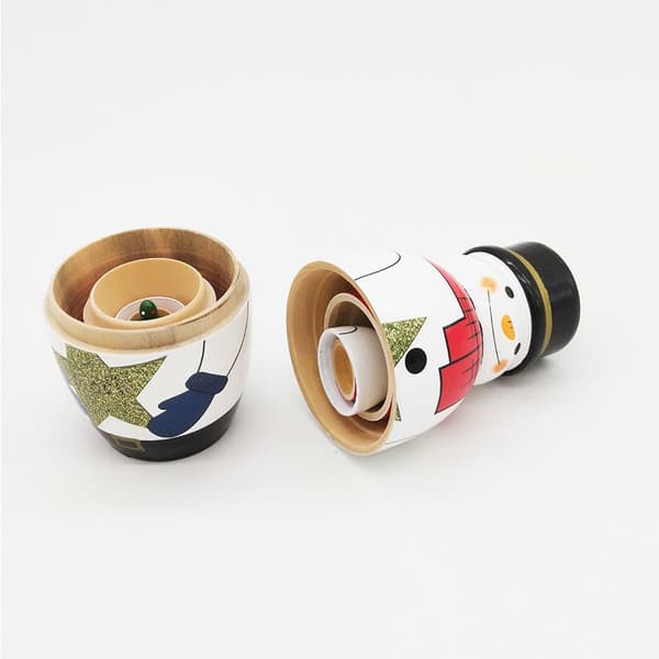 Ryska staplade trädockor Matryoshka-dockor Nesting Set 5 delar Handgjorda leksaker