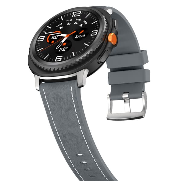 Silikone læderrem til Samsung Watch 9 40/44mm Dark Gray