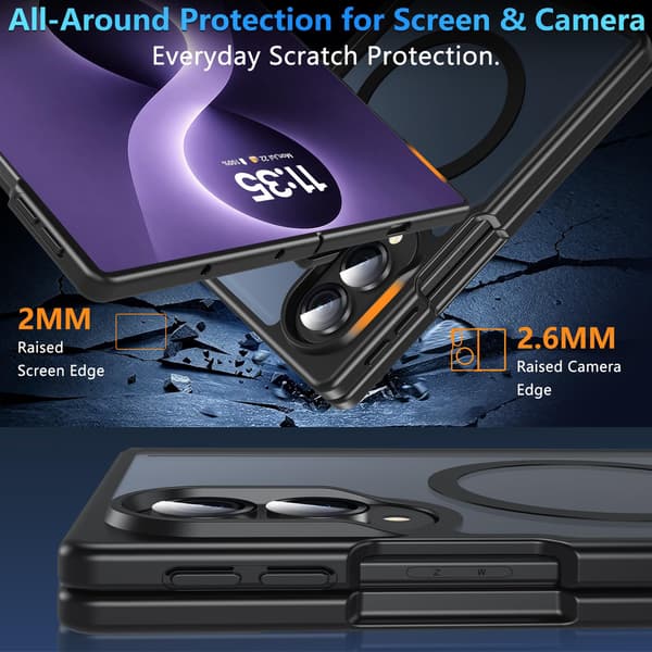 Matt magnetisk deksel til Samsung Galaxy Z Fold 8 Gray