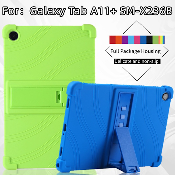 Silikontablettfodral för Samsung Galaxy Tab A11+ med justerbart stativ Rainbow