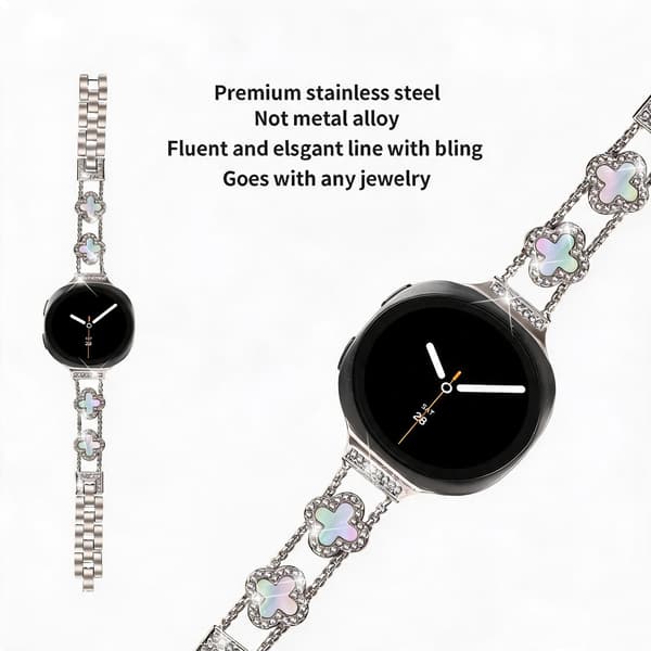 Damearmbånd til Samsung Galaxy Watch 9 (40/44 mm), elegant og holdbart Starlight