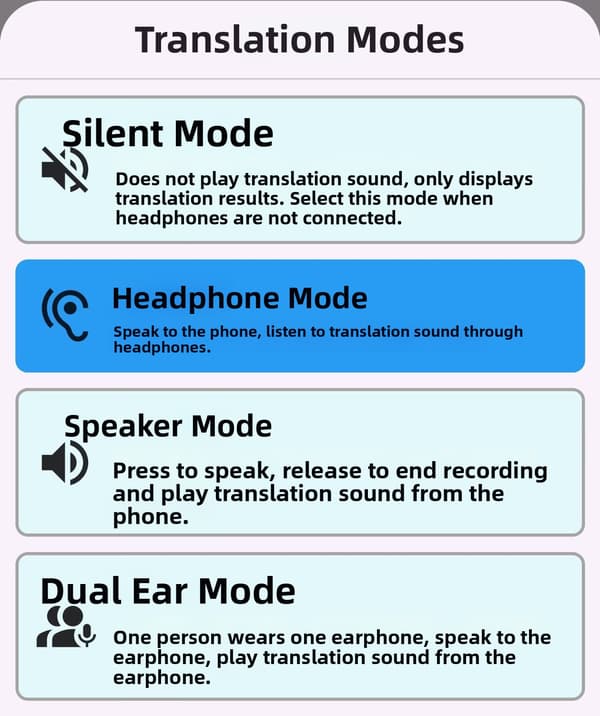 Trådlösa Bluetooth-hörlurar med språktranslator, stöder 140 språk Beige