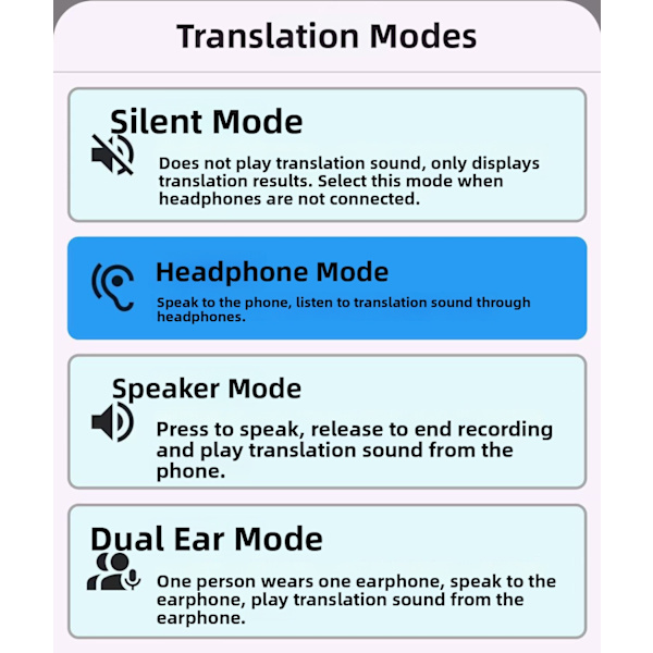 Trådlösa Bluetooth-hörlurar med språktranslator, stöder 140 språk Purple