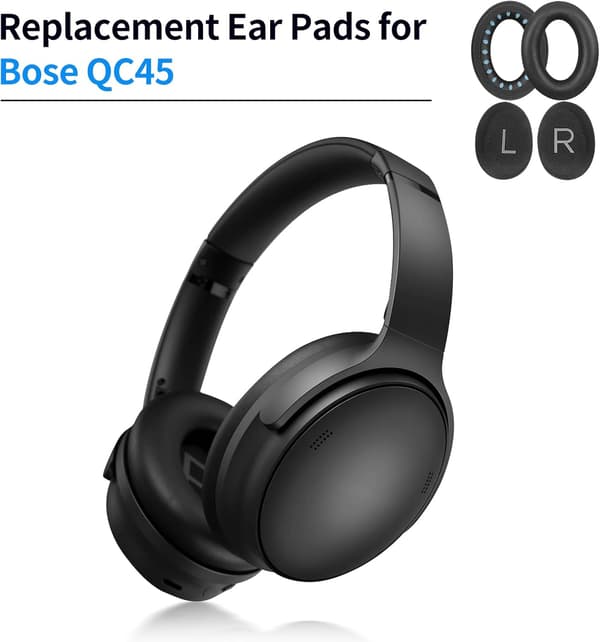 Hovedtelefonpuder til BOSE QC45, 1 par White