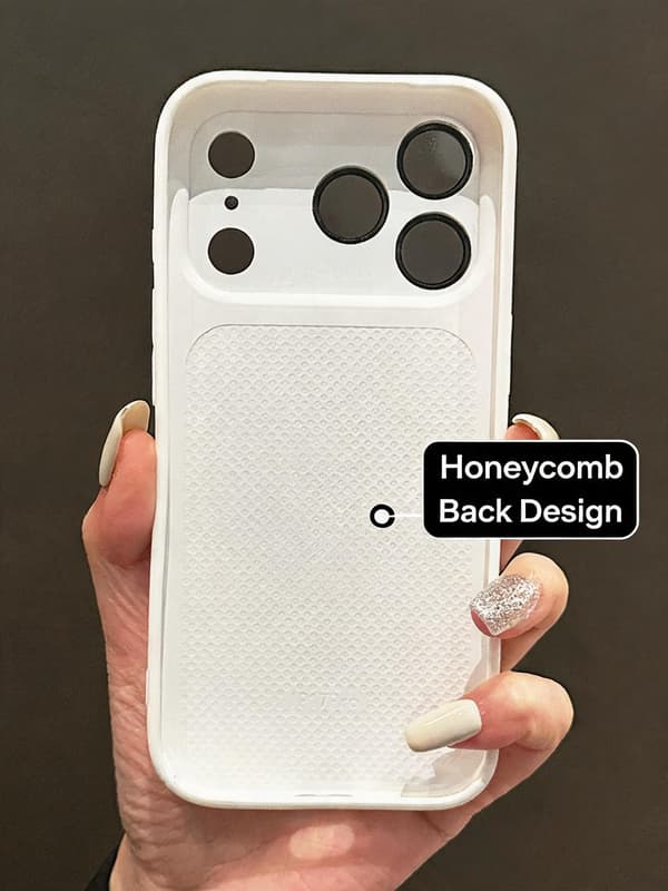 Suojakotelo iPhone 18 Pro Maxille peilillä ja pölysuojatulla verkolla White