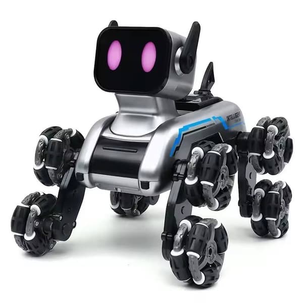 Intelligent robot hundleksak, dubbel kontroll via gamepad och klocka
