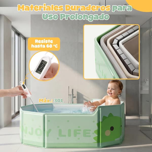 Sammenklappelig pool 75x45x23cm, babypool til hunde dinosaur