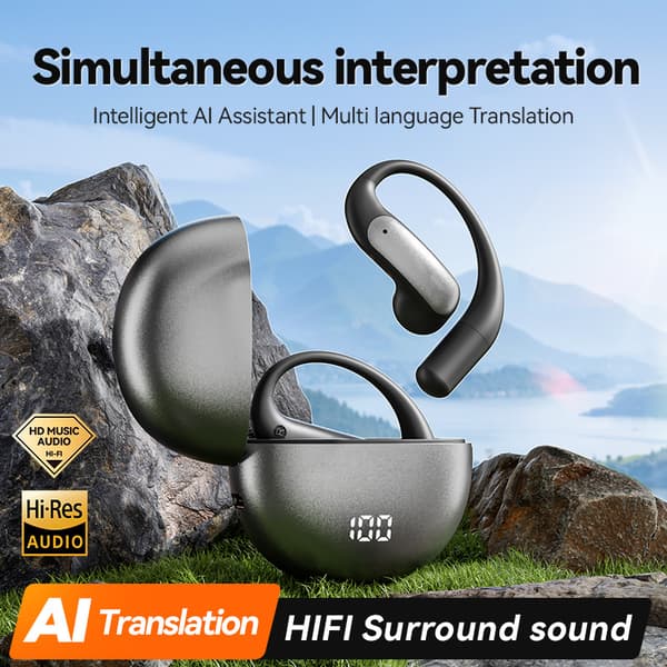 Trådlösa Bluetooth-hörlurar med språktranslator, stöder 140 språk Purple