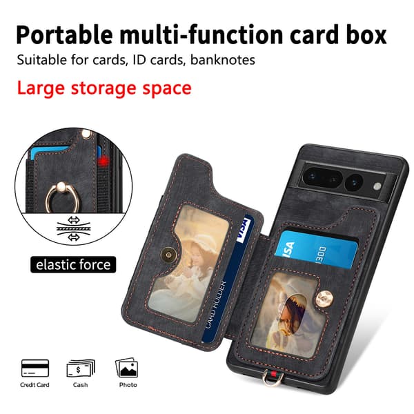 Skinnveske med kortholder og RFID-beskyttelse for Google Pixel 11 Blue