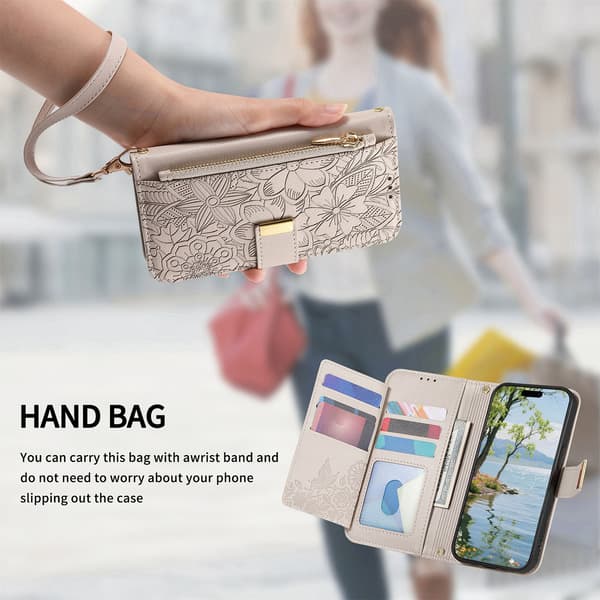 Läderfodral med handledsrem och skydd för Xiaomi 17T Pink