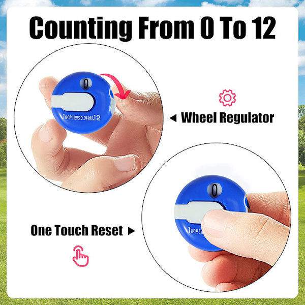 4 golf marker cap clips, manuell markør