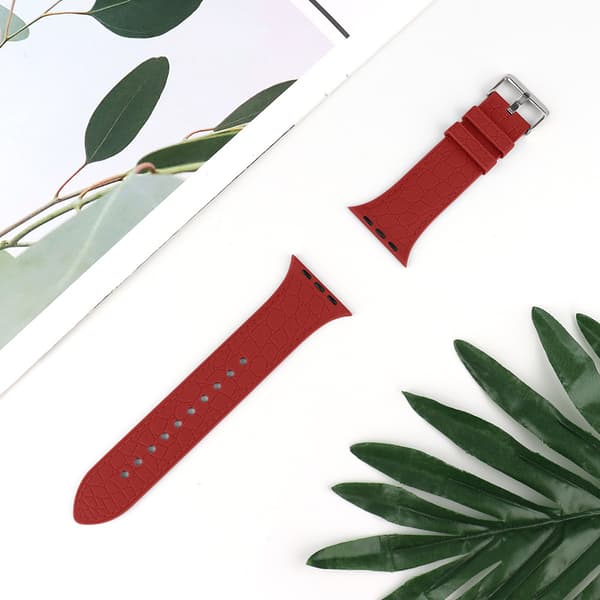 Litchi-texturerat silikonband för Apple Watch Series 12 42mm (3-pack)