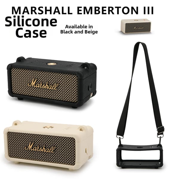 Silikonskyddsfodral för Marshall Emberton III Bluetooth-högtalare Black