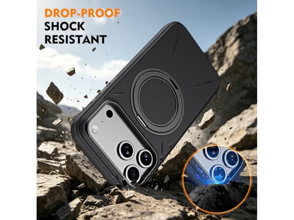 TPU-deksel til iPhone 18 Pro Max med 360° roterende magnetisk stativ – MagSafe-kompatibel Red