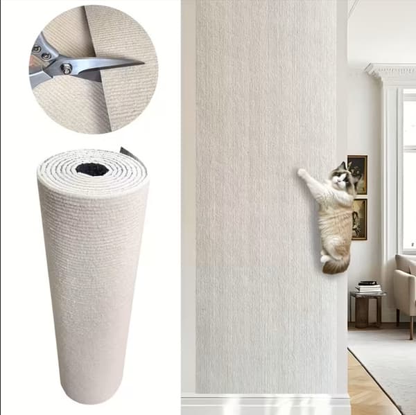 Selvklebende klorematte for katter, sofaprotektor, ruller 30x100cm, kan kuttes til vegger/hjørner/møbler White