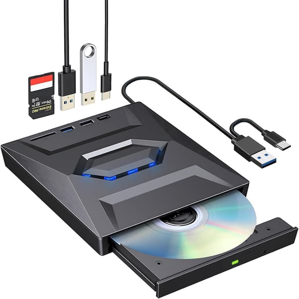 2-i-1 USB 3.0 Type C Eksternt Optisk Drev/DVD/RW-optager