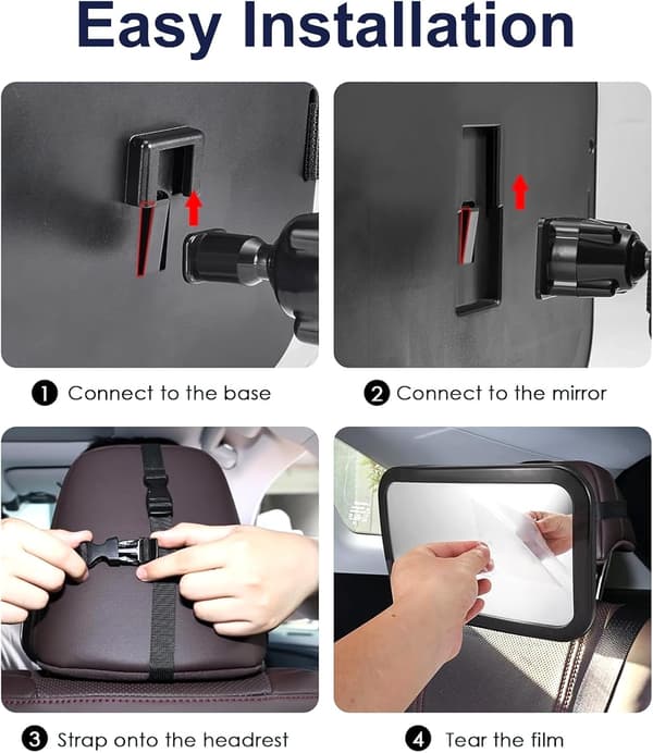 Justerbart babybakspejl til bagsædet