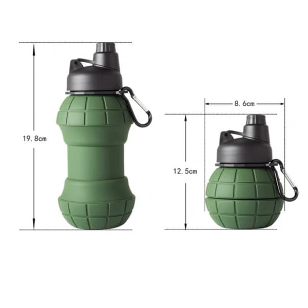 Sammenleggbar silikonvannflaske 550ml
