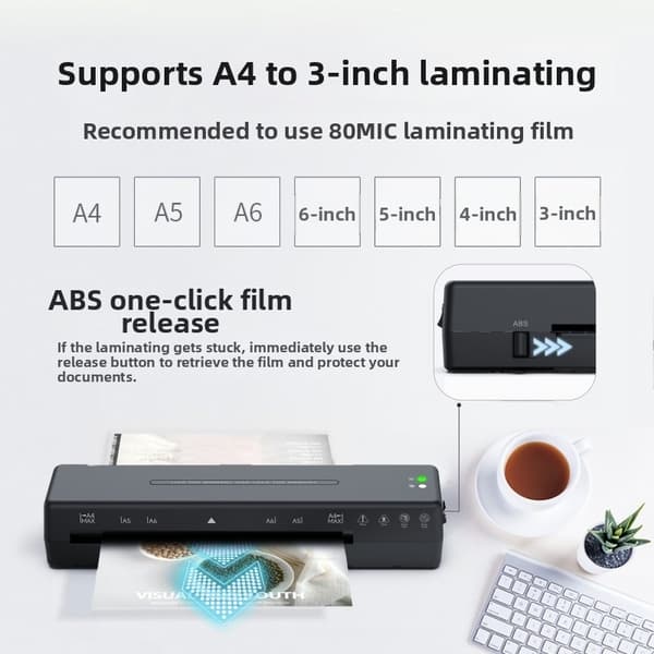 A4-laminointilaite 220V 320 mm/min valkoinen