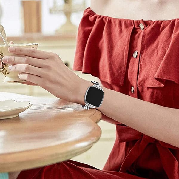 Stilig damearmbånd til Fitbit Versa 3/Versa 4/Sense Silver